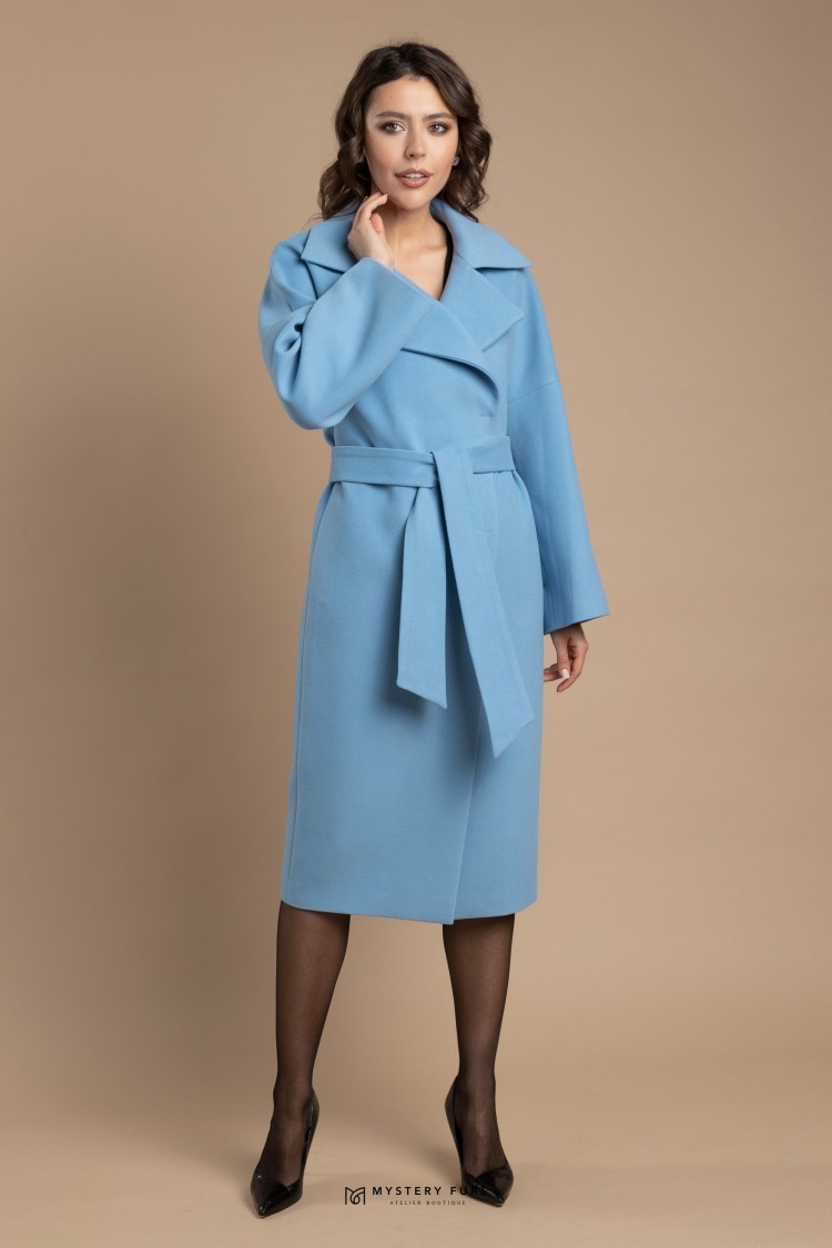 Пальто Soft Classic №ПД0007. Цвет голубой