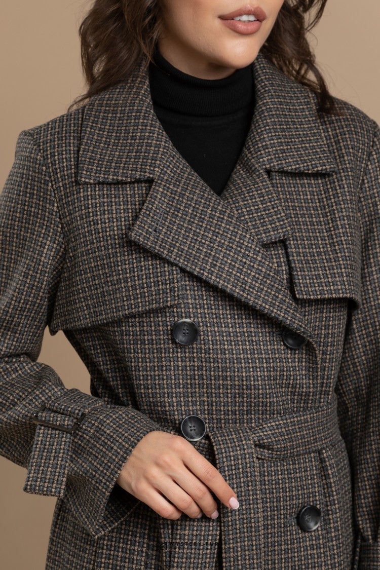 Пальто Trench Coat  №ПД0038. Цвет серый. Вид 2
