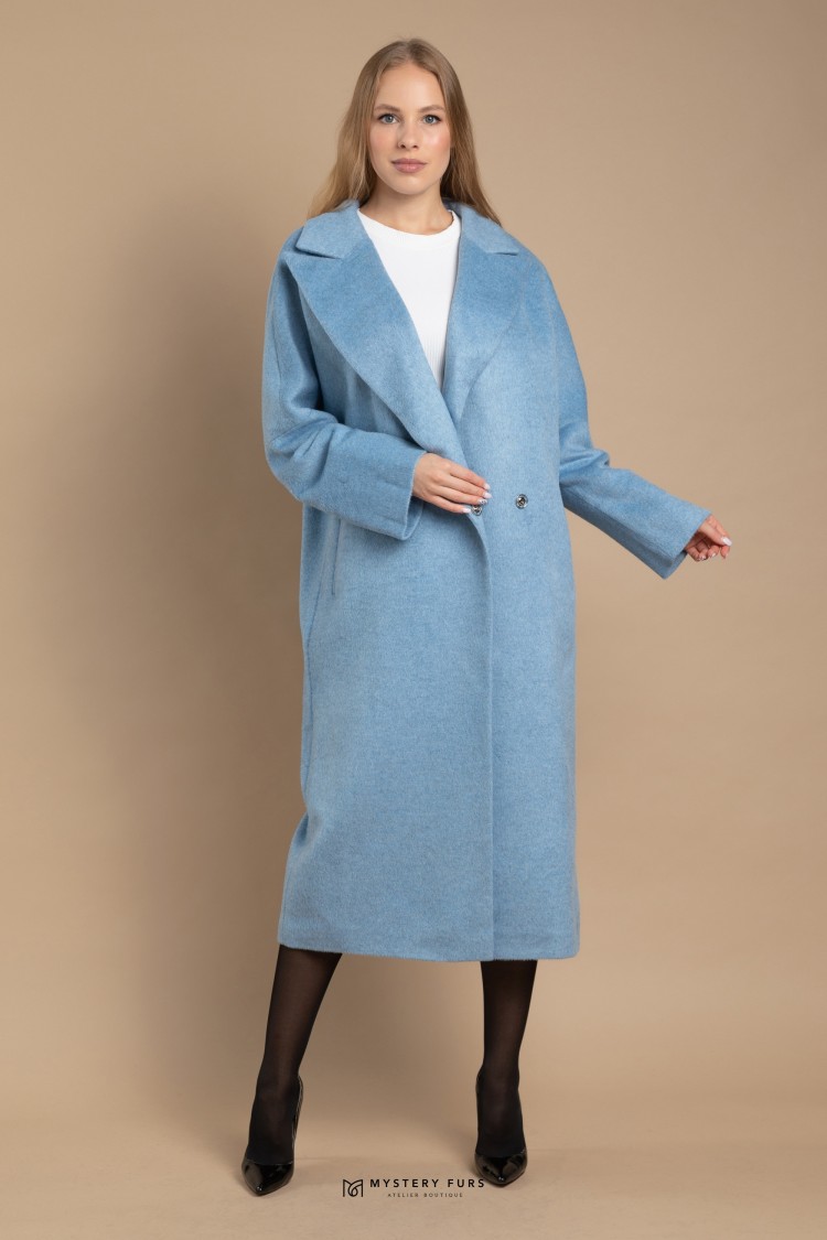 Пальто Piu Classic №ПД0039. Цвет голубой. Вид 1
