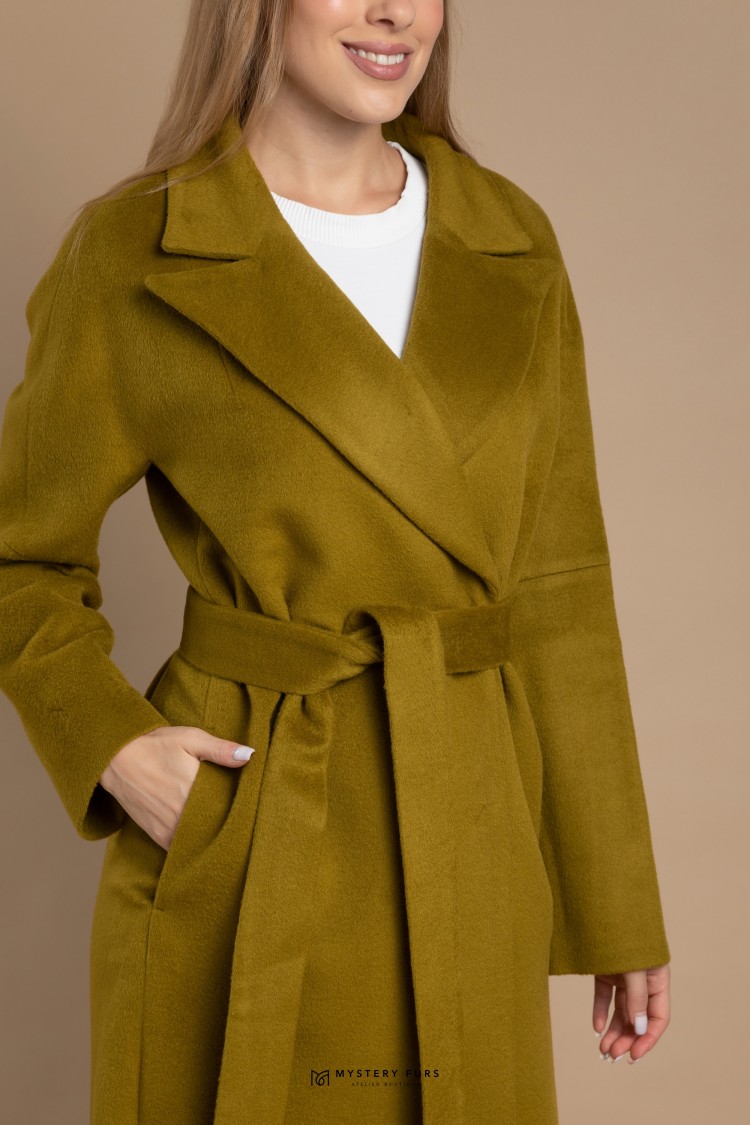 Пальто New Elegance  №ПД0041. Цвет зеленый. Вид 1