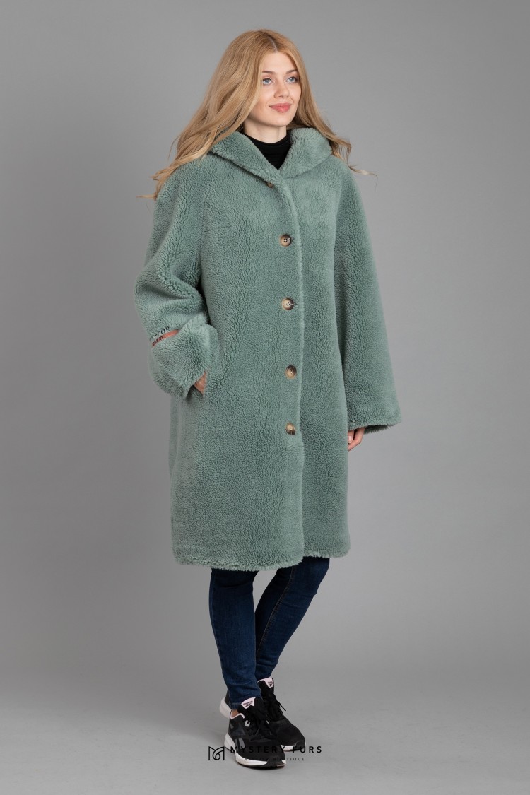 Пальто Deary Alpaca  №АС0058. Цвет мятный