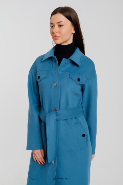 Пальто Safari Style  (голубой). Вид 2