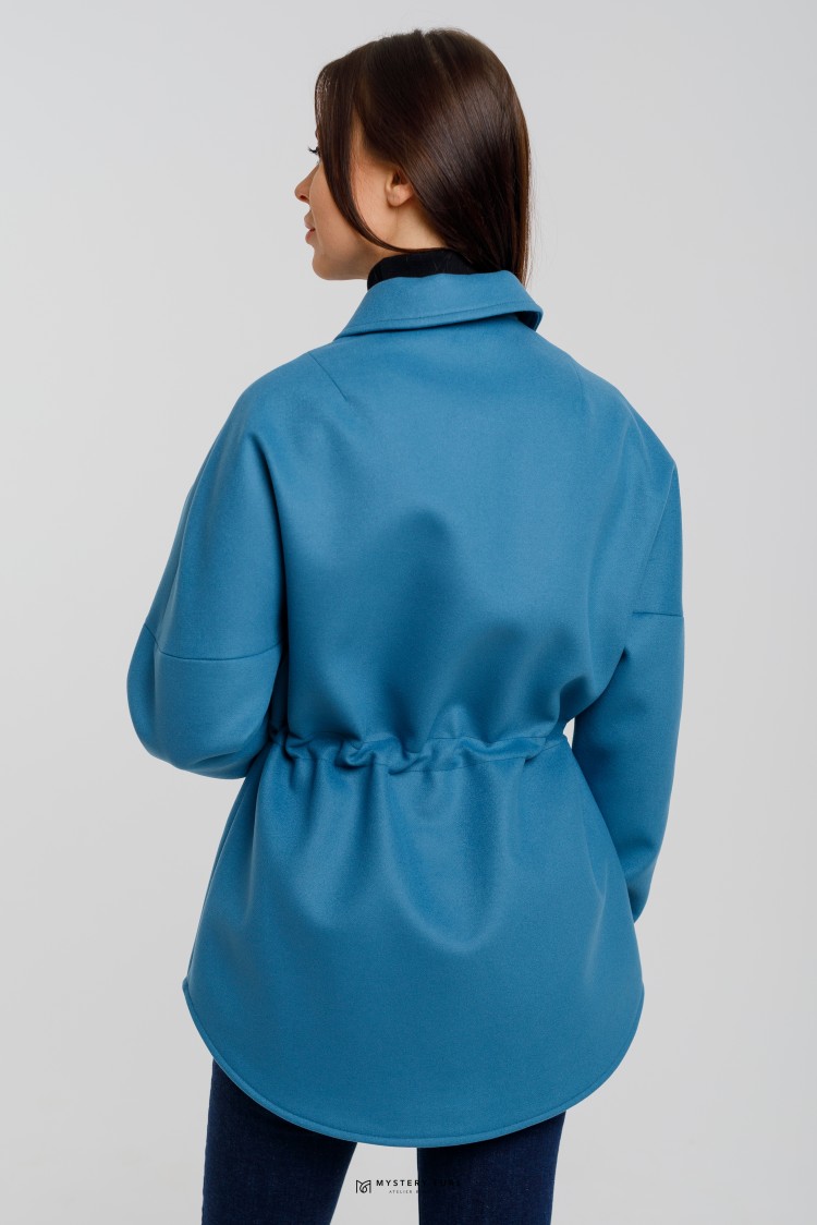 Пальто Shirt Style  №ЛГ002. Цвет голубой. Вид 5