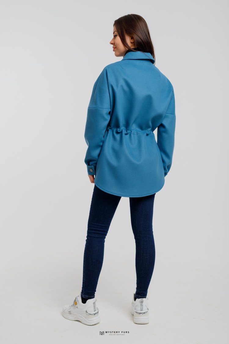 Пальто Shirt Style  №ЛГ002. Цвет голубой. Вид 3