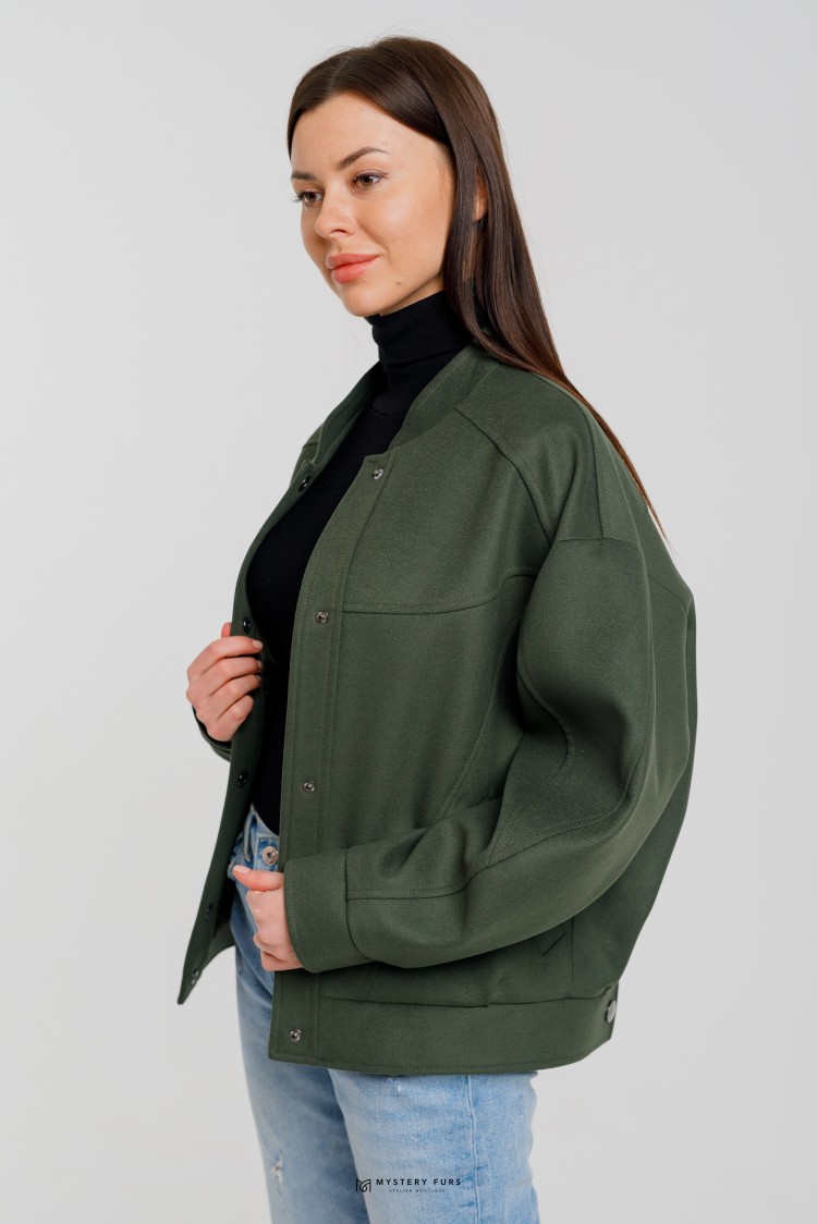 Куртка Lily  №ЛГ031. Цвет зеленый. Вид 1