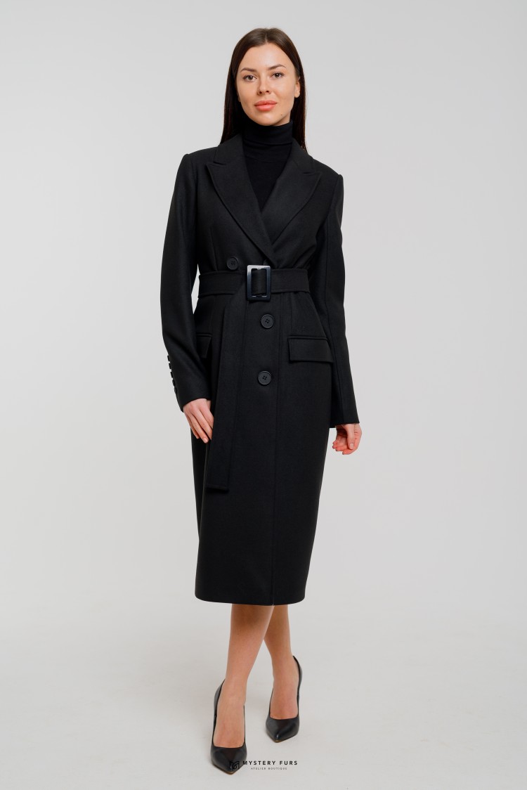 Пальто Redingote Lady  №ЛГ045. Цвет чёрный