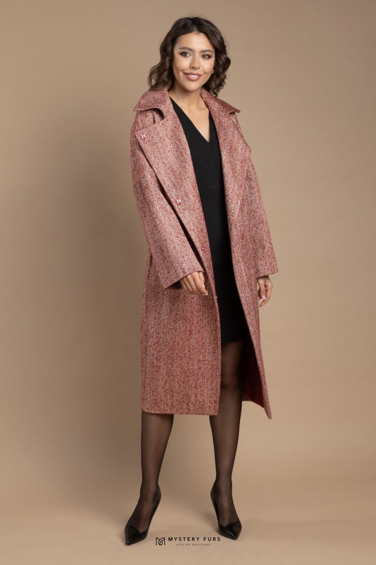 Пальто Soft Classic №ПД0002. Цвет розовый. Вид 2