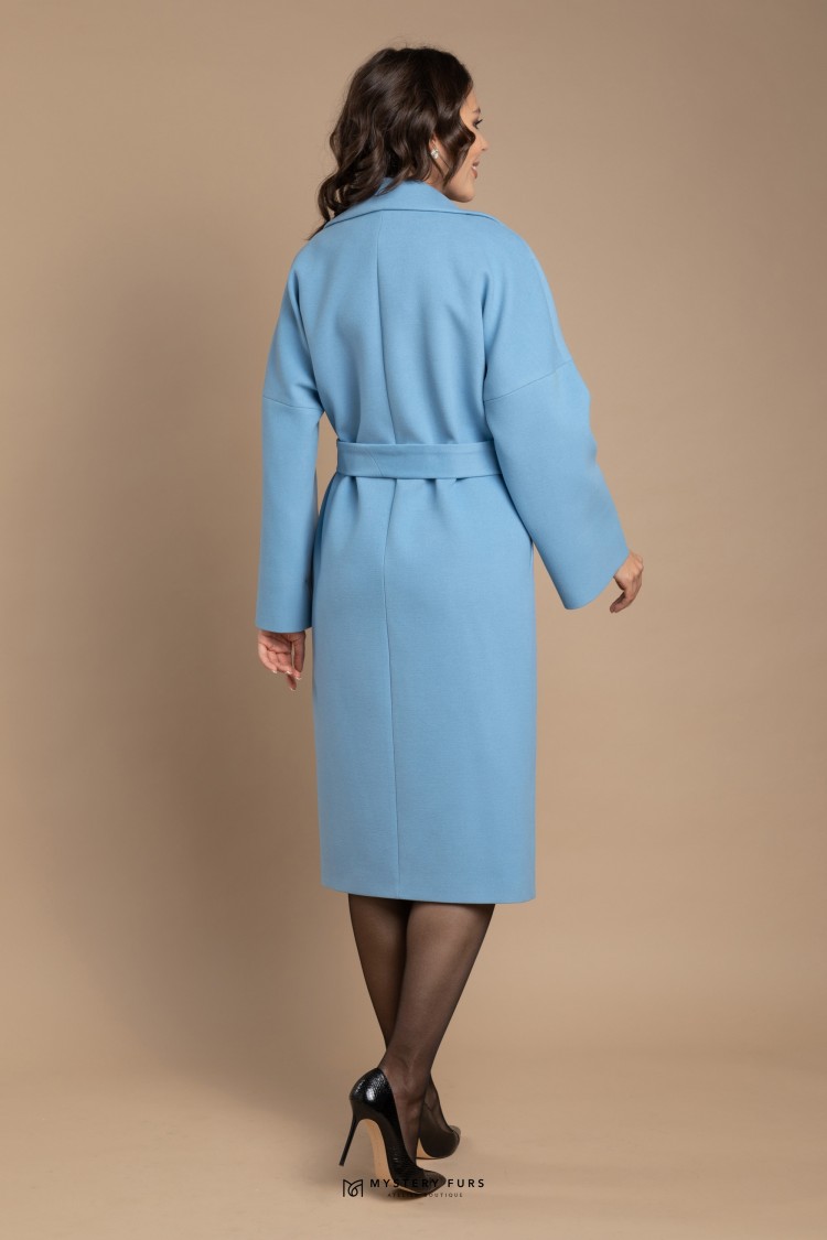 Пальто Soft Classic №ПД0007. Цвет голубой. Вид 3