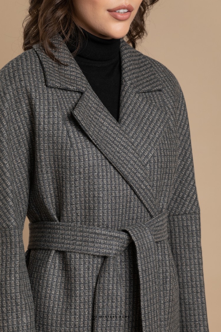 Пальто New Elegance  №ПД0028. Цвет серый. Вид 2