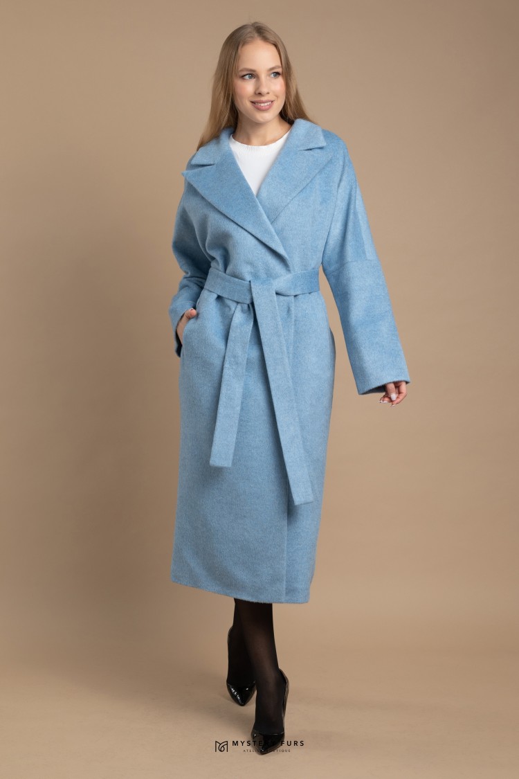 Пальто Piu Classic №ПД0039. Цвет голубой