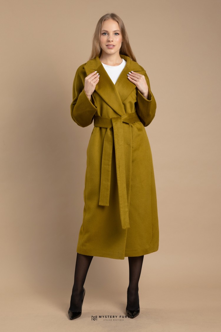 Пальто Piu Classic №ПД0042. Цвет зеленый