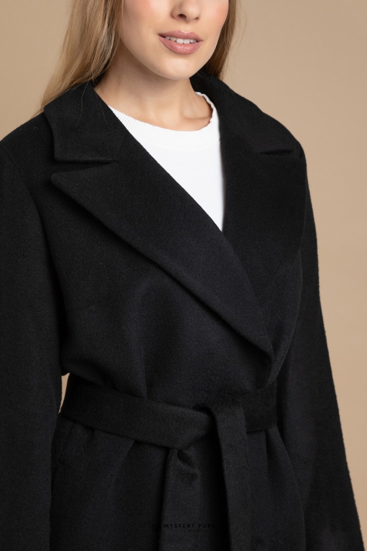 Пальто New Elegance  №ПД0044. Цвет чёрный. Вид 2