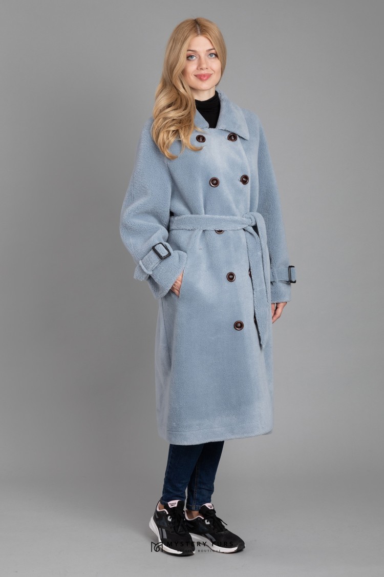 Пальто Redingote  №АС0035. Цвет голубой