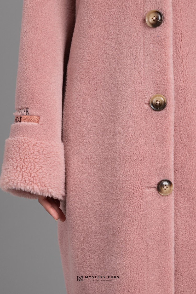 Пальто Deary Curly  №АС0043. Цвет розовый. Вид 3