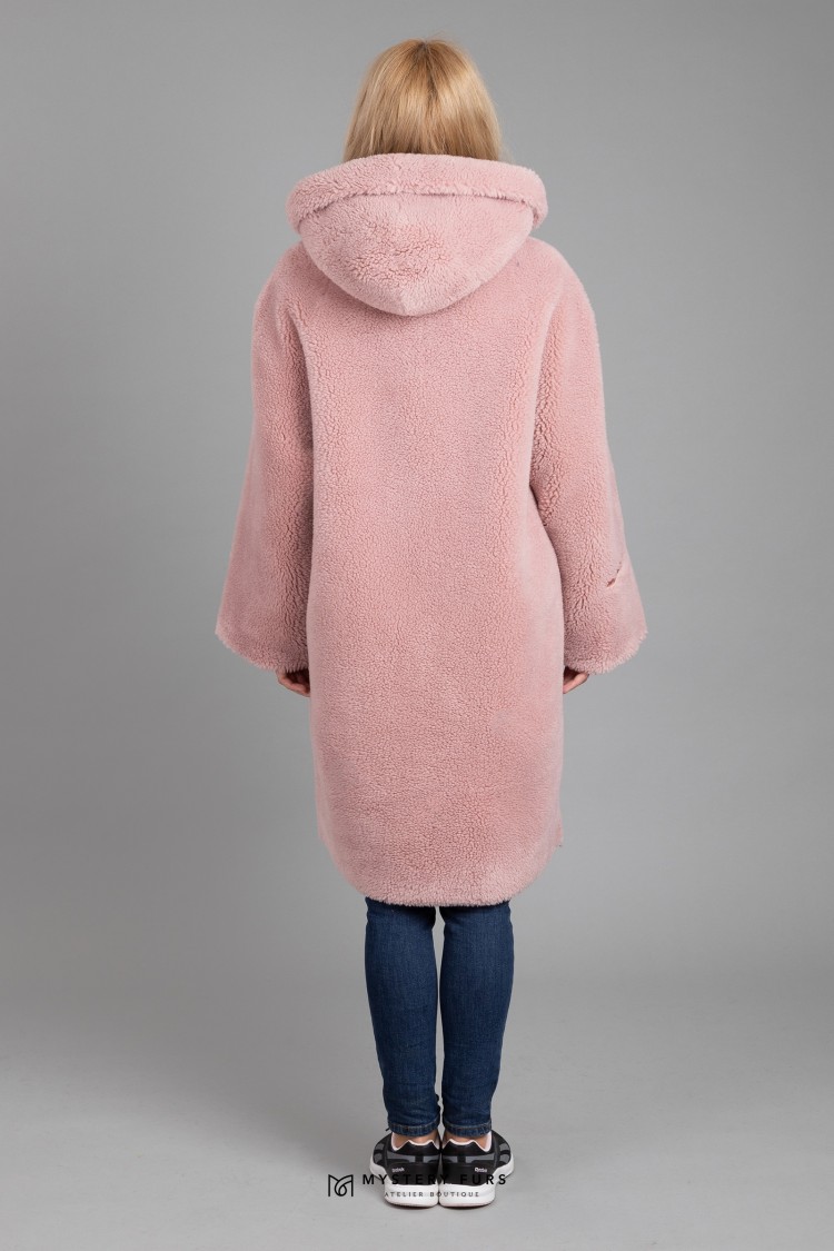 Пальто Deary Alpaca  №АС0045. Цвет розовый. Вид 2