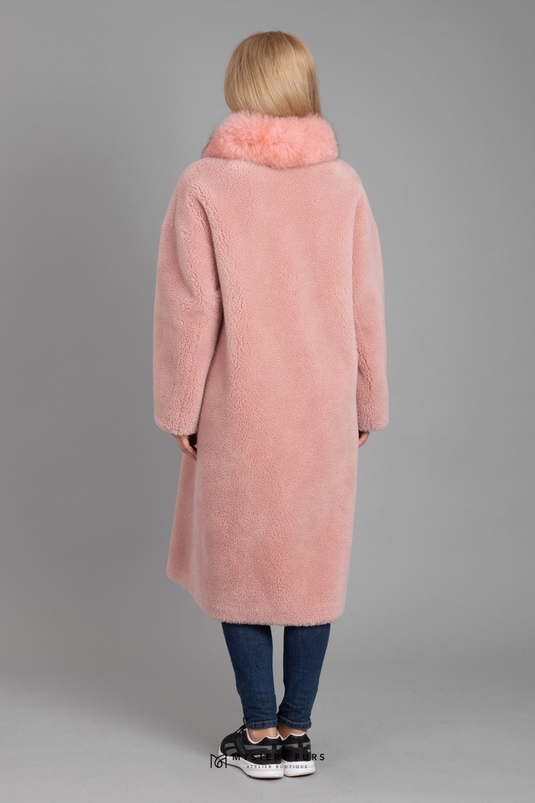 Пальто Teddy №АС0053. Цвет розовый. Вид 2