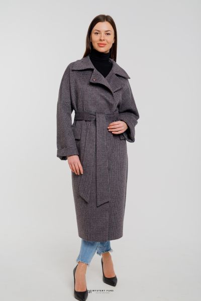 Пальто Crombie Style  (баклажановый)