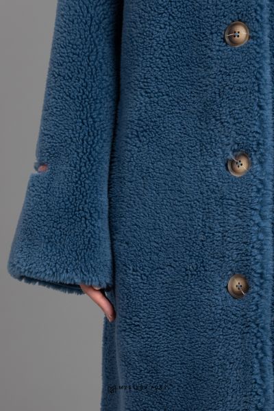 Пальто Deary Alpaca  (синий). Вид 2